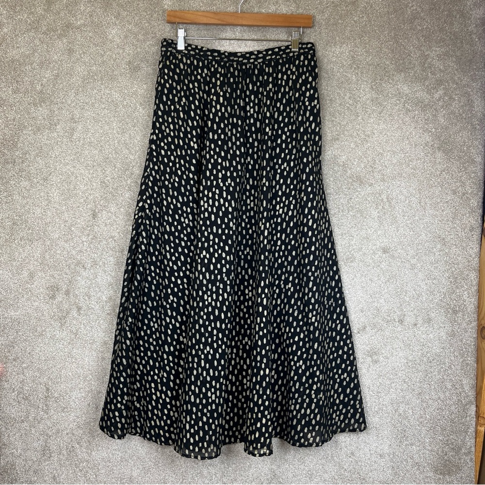 Mix Noveau Skirt Womens Medium Black Maxi Elastic Waist Lined Polyester- 3073*